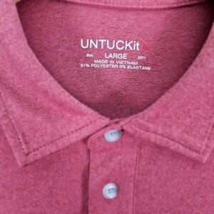 UNTUCKit Golf Polo Shirt Men's Sz L Solid Pink Short Sleeve Pullover Performance
